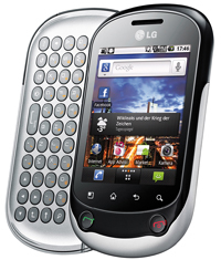 LG C550 Optimus Chat hat eine ausziehbare QWERTZ-Tastatur